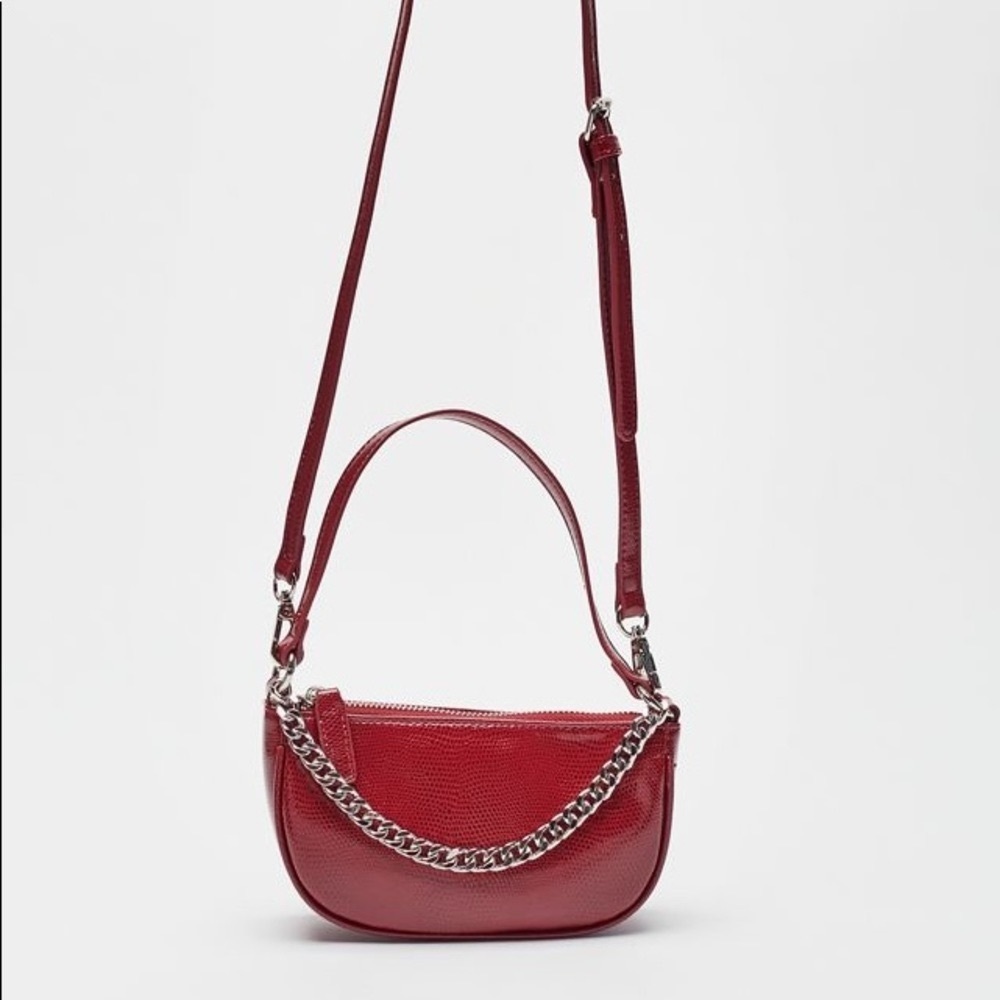 Urban Outfitters Red Baby Baguette Crossbody Bag